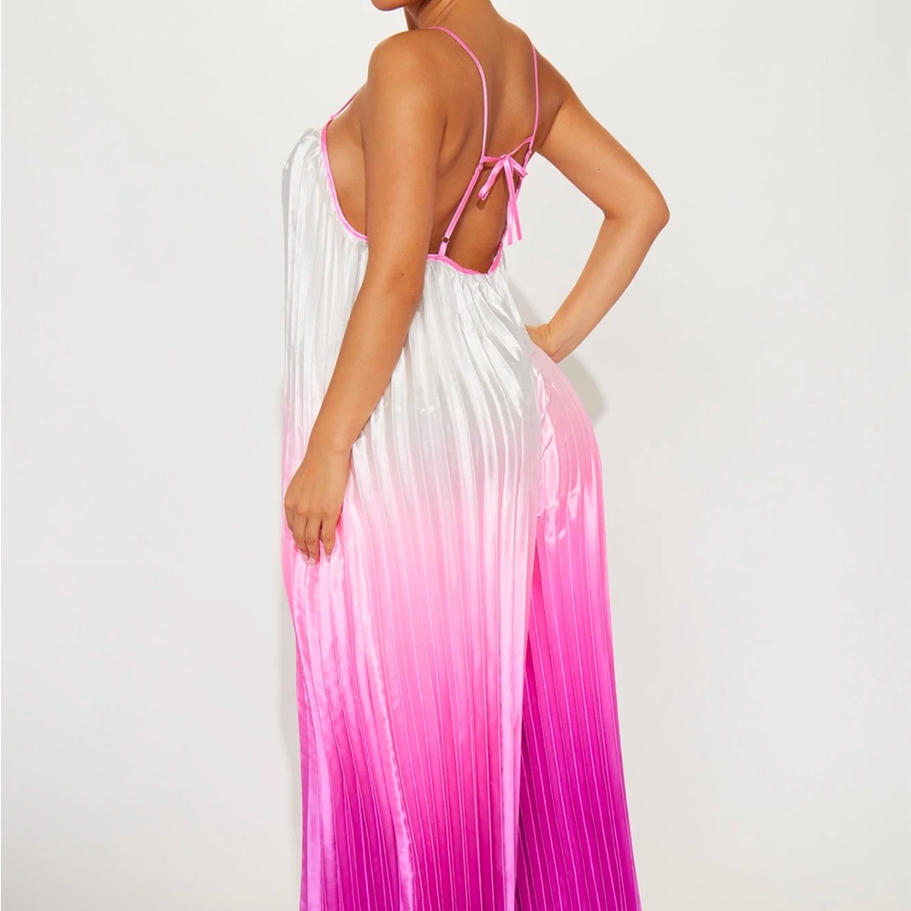 Pink and White Ombre Chemise with Tie Back